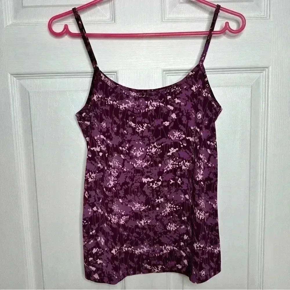 Reitman’s Tank Top Spaghetti Straps Adjustable Purple Floral Size Medium